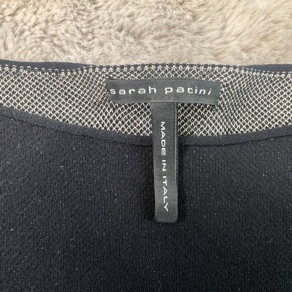 Vintage Sarah Pacini Black Womens One Size Knit Sweater Dress A-Line Long Sleeve - Picture 4 of 9